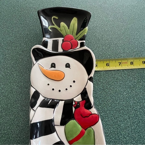 Fitz And Floyd Snowman Elongated Serving Tray - Picture 9 of 9